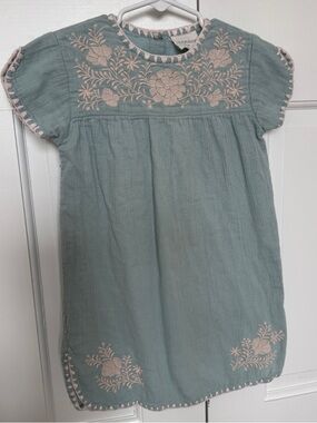 Louis Louise Paris embroidered cotton crepe gauze dress 4 blue